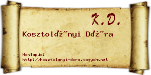 Kosztolányi Dóra névjegykártya